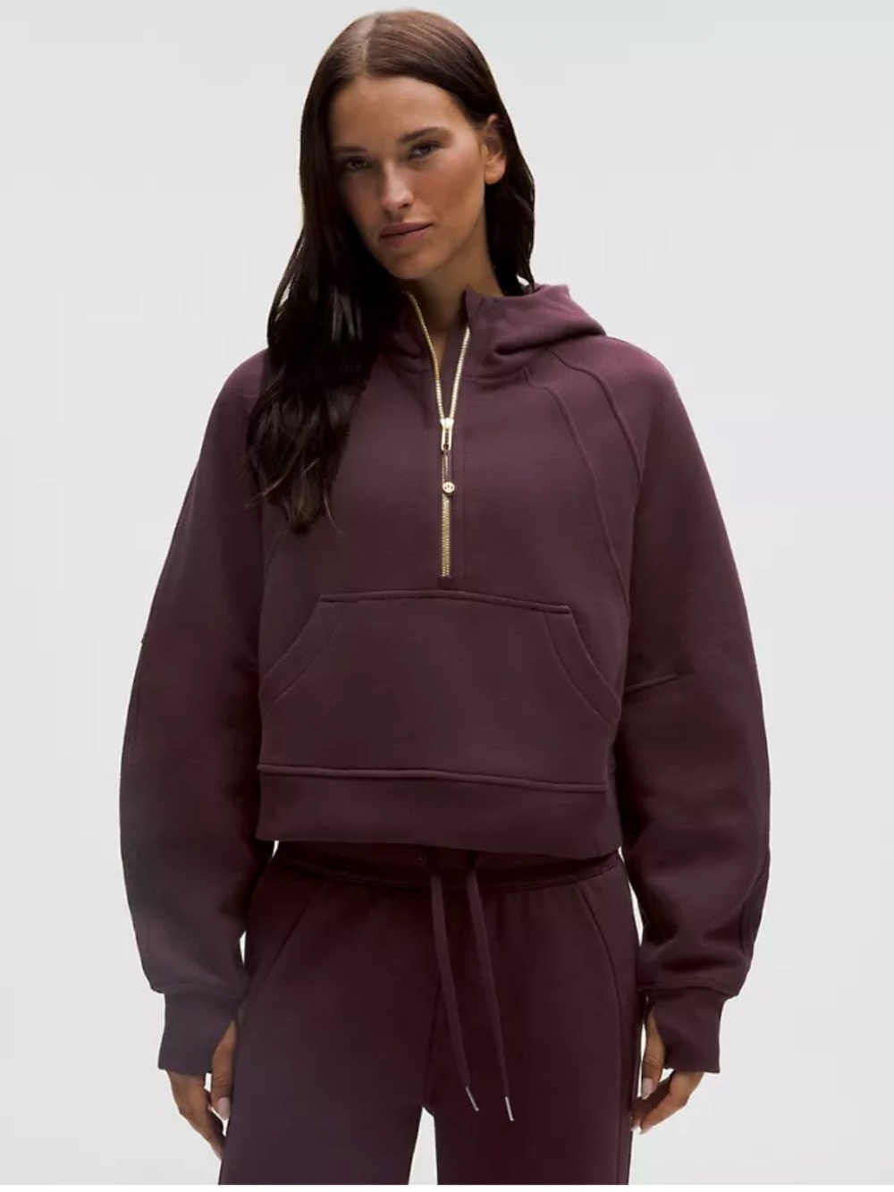 Lululemon Women’s Scuba Oversized Half-Zip Hoodie Black Plum NWOT